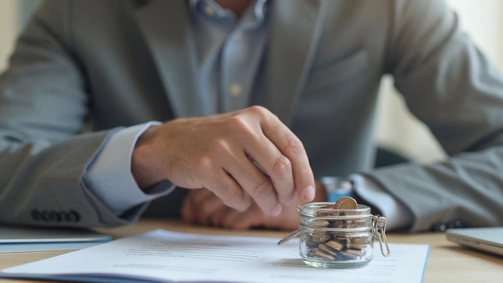 Копилка и монеты рядом с финансовым планом