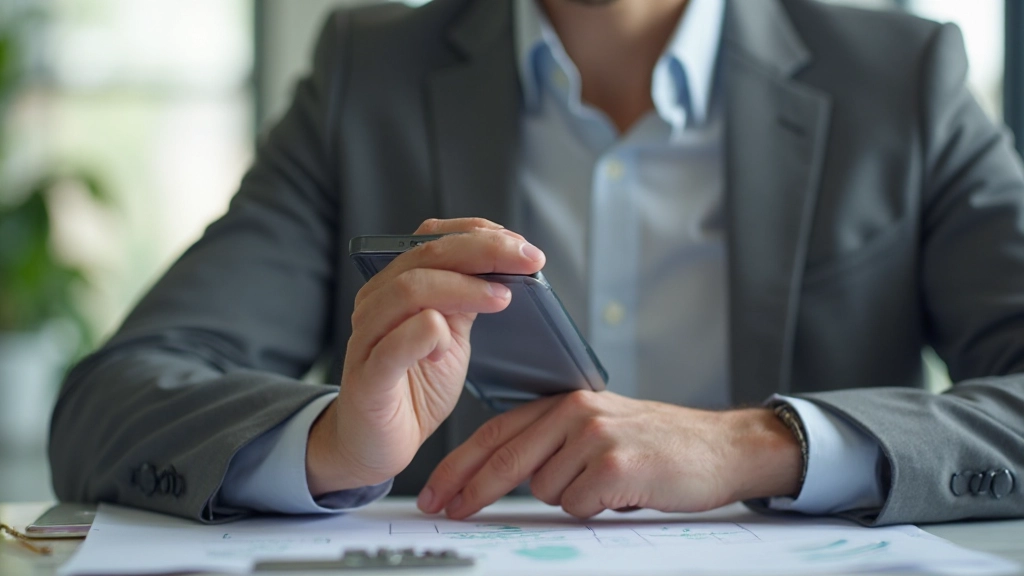 Смартфон с финансовым приложением на экране